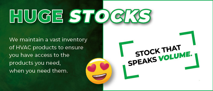 Huge stocks as alpha's hvac warehouse